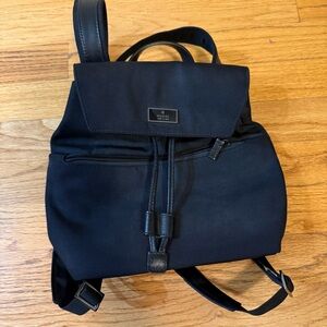 Vintage Gucci Black Drawstring Backpack with Leather Trim